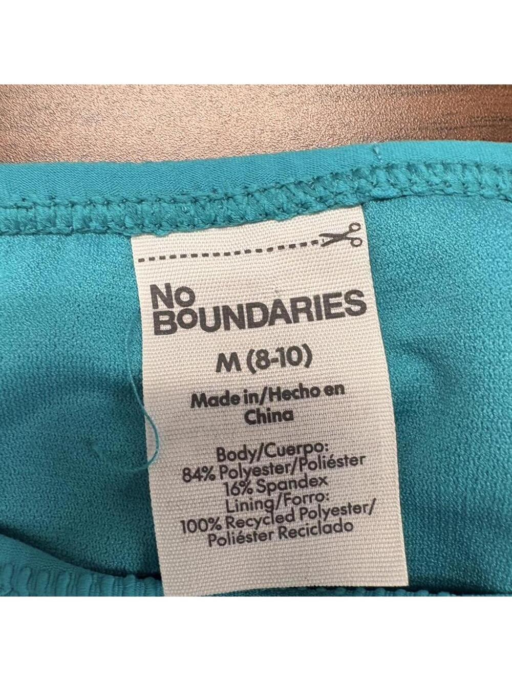 No Boundaries Blue Ribbed Bikini Set Size M (8-10) - Picture 4 of 5
